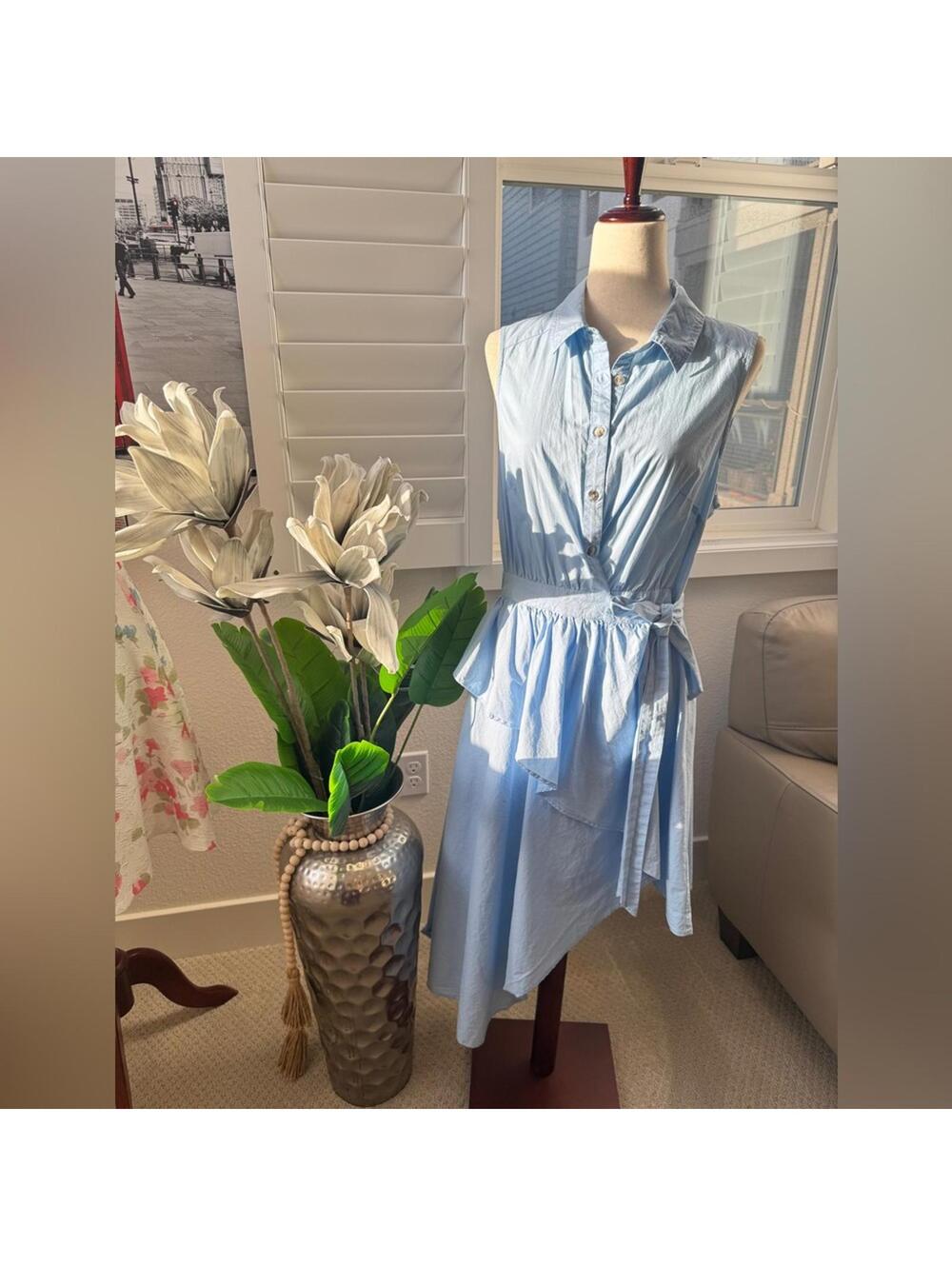 Anthropologie Maeve Blue Striped Dress